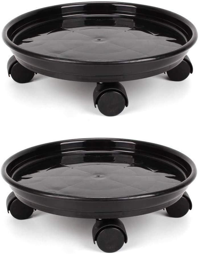 Magiin 2 Pack of Plant Pallet Caddy, Planter Pot Mover, Plant Pot