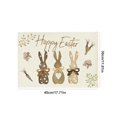 thumbnail image 3 of LIAMOBONDOPOLISE Vintage Happy Easter Placemats Spring Easter Place Mats Vintage Dining Table Decorations Bunny Chick Easter Holiday Table Mats For Kitchen Dining Decoration Novel Easter Design, 3 of 7