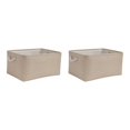 thumbnail image 1 of maskred Sac de Rangement Robuste et Durable pour Armoire pour Espace Bien Organisé Boîte de Rangement Pliable avec Poignée Coton Multifonctions Beige 2 Set, 1 of 6