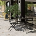 thumbnail image 6 of Grand Patio Metal 3-Piece Folding Bistro Table and Chairs Set, Outdoor Patio Dining Furniture for Small Spaces, Balcony, Black, 6 of 9