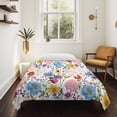 thumbnail image 4 of Colorful Floral Spring Large Tapestry for Bedroom Wall Hanging Tapestry, Country Watercolor Botanical Ceiling Backdrop Tapestries Poster Blanket Wall Decor for Teens Room Living Room Dorm 86" x 104", 4 of 8