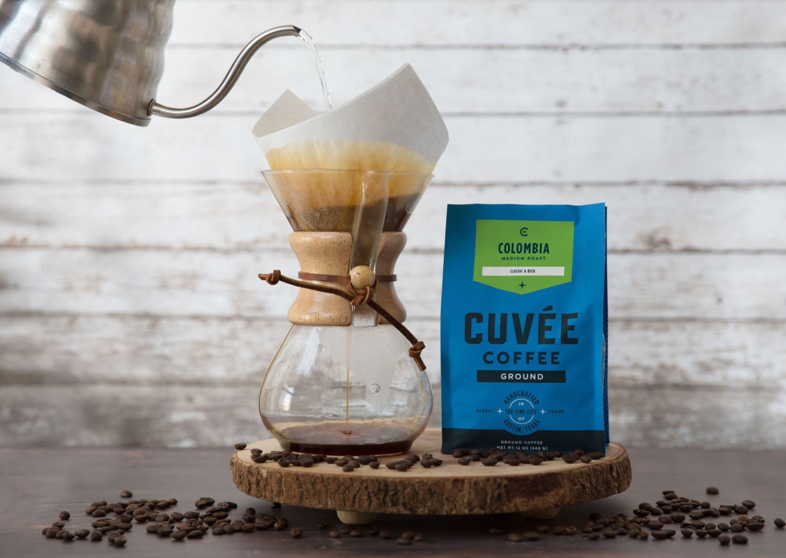 Cuvée Coffee Colombia Classic & Rich Ground Coffee, Medium Roast, 12 Oz