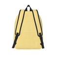 thumbnail image 2 of Picia Yellow Gingham Printed Canvas Daypack - Stylish and Durable Vintage Compact Backpack - Class, Work, Travel, or Laptop Bookbag,Organized Compartments-Small, 2 of 6