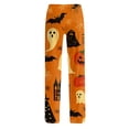thumbnail image 6 of JULMCOMO Halloween Pajama Pants for Women Pumpkin Blood Ghost Print Drawstring Elastic Waist Trendy Pajamas Pants Fuuny Print Comfy Loose Pjs Saffron 3XL, 6 of 6