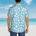 thumbnail image 6 of Balery Blue Popcorn Print Men's Hawaiian Shirts Short Sleeve Beach Shirt Relaxed Fit Vacation Button Down Shirts-XX-Large, 6 of 9