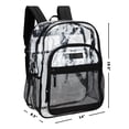 thumbnail image 2 of Wrangler Clear Waterproof Backpack, Durable Plastic Book Bag, Casual, Student, Clear Black, 2 of 6