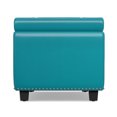 thumbnail image 5 of Hamilton 48" WDTransitional Storage Ottoman in Mediterranean Blue Vegan Leather, 5 of 14