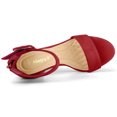 thumbnail image 4 of Sandalias De Correa Cremallera Hebilla De Tobillo Talón De Bloque Para Mujer Rojo 42, 4 of 7