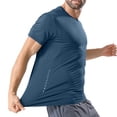 thumbnail image 3 of Vetsdori Men's Short Sleeve Crew Neck Solid Color Shirt - Gym Sports Wear (Regular Fit), 3 of 8