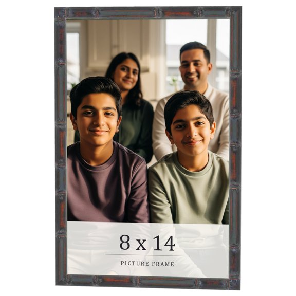 8x14 Frame Brown Bamboo with Dark Coffee/Walnut Finish | Solid Wood Picture Frame Width 0.75 Inches