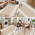 thumbnail image 5 of Farmhouse Khaki 4x6 Area Rugs for Living Room, White Stripe Non Slip Floor Mat Washable Low-Profile Indoor Carpet for Bedroom, Dining Room, Bathroom, 5 of 9