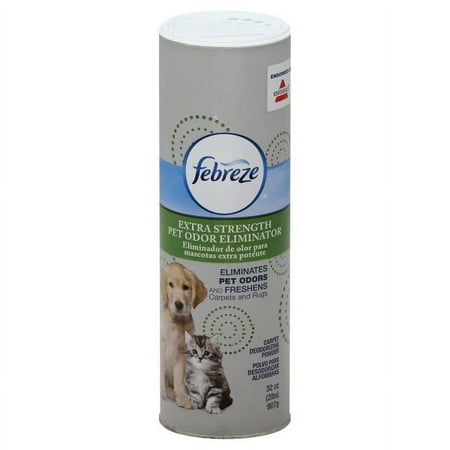 BISSELL Febreze Extra Strength Pet Odor Eliminator Carpet & Rugs Deodorizing Powder, 32 Oz.