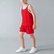 thumbnail image 4 of Conjuntos de camiseta sin mangas con cuello redondo para niños, camiseta sin mangas de color liso con cuello redondo y pantalones cortos con cintura elástica, conjunto de dos piezas de poliéster para, 4 of 9