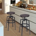 thumbnail image 4 of Costway Vintage Tabouret de Bar Réglable en Bois Métal Design Chaises de Pub Industriel Ensemble de 2, 4 of 9