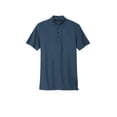 thumbnail image 3 of MERCER+METTLE Unisex Stretch Pique Henley | Moisture Wicking Polo for Men & Women, Casual Lightweight Henley for Work - Insignia Blue S, 3 of 7