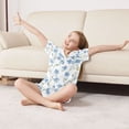 thumbnail image 3 of FORMRS Kids Short Sleeve Top and Pants Pajama Set Unisex Satin 2-Piece Sleepwear, Sizes 5-6Y, Forget Me Not, 3 of 8