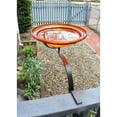 thumbnail image 4 of Achla Designs Crackle Glass Bowl Birdbath Decoration w/ Rail Mount, Orange, 4 of 6