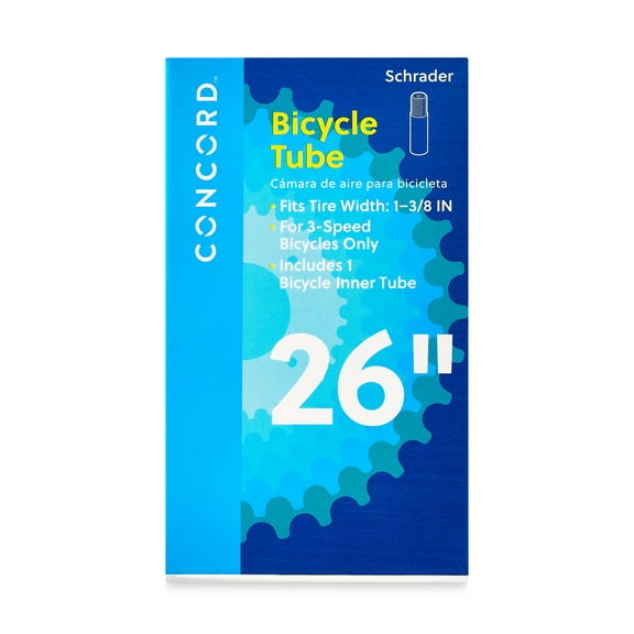 Concord Replacement Bicycle Inner Tube, 26" x 1-3/8", Schrader Valve