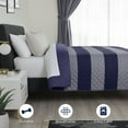 thumbnail image 6 of Martex Full/Queen Reversible Coverlet | Lightweight Soft Easy Care Quilt | Rugby Stripe/Navy, 6 of 8