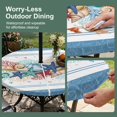 thumbnail image 5 of Round Outdoor Tablecloth with Umbrella Hole and Zipper, Green Starfish Summer Tablecloth with Elastic Waterproof, Ocean Coral Conch Blue Shells Patio Table Covers for 45" - 54" Picnic Pool Tables, 5 of 9
