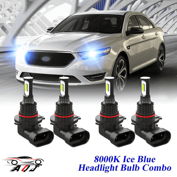 8000K Ice Blue LED Headlight Bulbs Combo Kit For Ford Taurus 2010-2019