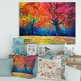 thumbnail image 2 of Designart ' Abstract Vibrant Red Tree In Autumn Landscape ' Traditional Canvas Wall Art Print, 2 of 4