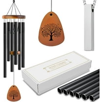 Memorial Wind Chime and Necklace for Human Ashes- Sympathy Gifts for Loss of Loved One-Bereavement & Memorial Gifts Includes a 37 Inch Wind Chime & Necklace