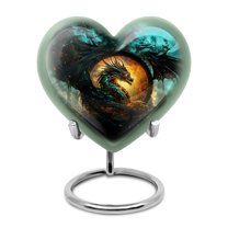 Guardian Dragon Keepsake Urns For Ashes Small - Urns For Adult Male Small - Memorial Keepsakes For Ashes - Cremation Urns For Adult Ashes Women - Heart Urns For Cremated Remains (Size - 3inch, Pcs1)