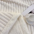 thumbnail image 3 of ROSEKIND Ultra Large Striped Flannel Sherpa Reversible Weighted Throw Blanket-90X90inch, 3 of 5