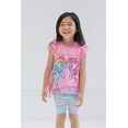 thumbnail image 2 of My Little Pony Rainbow Dash Pinkie Pie Little Girls T-Shirt and Bike Shorts Outfit Set Toddler to Big Kid, 2 of 5