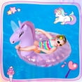 thumbnail image 5 of Hengguang Inflatable Pool Float Kids, Unicorn Swimming Ring with Glitters, Summer Outdoor Water Lounge Swim Tube Rings, Fun Beach Floaties Swim Floaty Pool Toys for Girls Boys 2-8 Years Old, 5 of 7