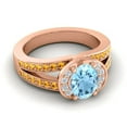 thumbnail image 3 of Diamond-Capitals 2.35 Carat Oval Cut Aquamarine & Citrine Gemstone Unique Engagement Ring for Women Solid 18K Rose Gold Size 10, 3 of 8
