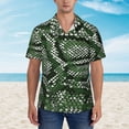 thumbnail image 4 of Lsque Green Snakeskin pattern Hawaiian Shirt for Men, Unisex Summer Beach Casual Short Sleeve Button Down Shirts-Large, 4 of 9