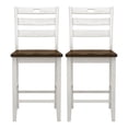 thumbnail image 2 of Jonah Ladder Back Solid Wood Counter Height Dining Chairs, Set of 2, Sea White, 2 of 7