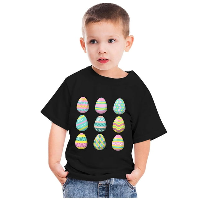 COM1950s Cadeaux de Pâques pour Enfants, Cadeaux de Pâques pour Garçons, Haut à Manches Courtes à Col Rond Imprimé d'Oeufs de Pâques Mignons pour Tout-Petits Garçons Filles, Cadeaux pour Fillette, Shorts pour Filles, Cadeaux de Pâques pour Tout-Petits