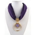 thumbnail image 1 of Classic Pendant Scarf Circular Alloy Pendant Collar Polyester Solid Scarf, 1 of 2