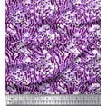 thumbnail image 1 of Soimoi Purple Rayon Crepe Fabric Leopard & Wild Animal Skin Decor Fabric Printed BTY 46 Inch Wide, 1 of 3