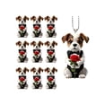 thumbnail image 1 of Acrylic Creative Dog Flower Hanging Decorations, Car Interior Accessories Pendant Set, 10Pc Assorted Acrylic Ornaments for Rearview Mirror Home Wall Window Decor, 1 of 7