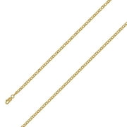10K Yellow Gold Solid Cuban Chain Necklace for Men and Women 3 mm - Size 18 Inches