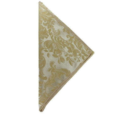 

Ultimate Textile (5 Dozen) Miranda 20 x 20-Inch Damask Cloth Dinner Napkins- Jacquard Weave Champagne Ivory Cream