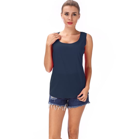 SAYFUT Women's Plus Size Chiffon Tops Sleeveless Tank Tops Loose Chiffon Blouse Solid Color Red/Blue/Purple/Green/Black M-3XL