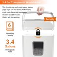 thumbnail image 5 of Bonsaii Low Noise Operation Paper Shredder, 6-Sheet Cross-Cut, Credit Card Shredder, Home Office, Handle for Document, Mail, Staple, 3.4 Gal Wastebasket, Easy-Carry Handle, White, 5 of 8