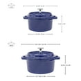 thumbnail image 3 of Mini Cocotte 16 oz Mini Dutch Oven 0.5 qt. Cast Iron Garlic Roaster for Oven Garlic Confit Pot Ramekins with Lids Oven Safe Set of 2, Blue, 3 of 6