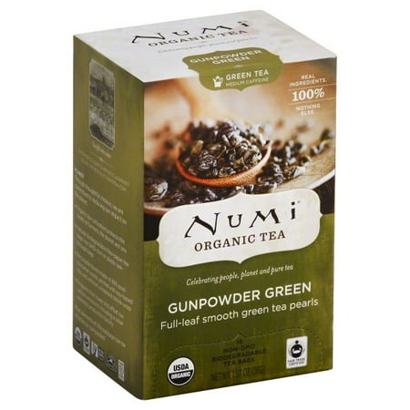 - Numi Gunpowder Green Organic Tea Bags, 18 count, 1.27 oz