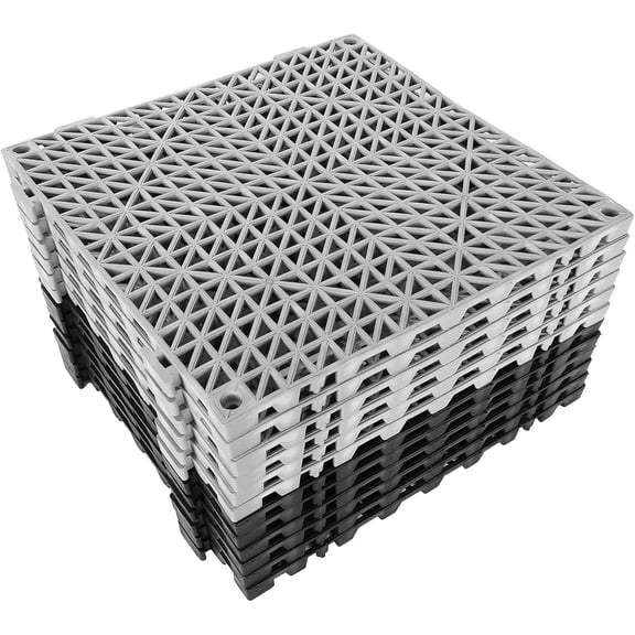 Interlocking Rubber Flooring Tiles Non-Slip Splicing Waterproof Modular Mat for Drain, Deck, Pool, Patio, Balcony, Shower, Kitchen, Yard