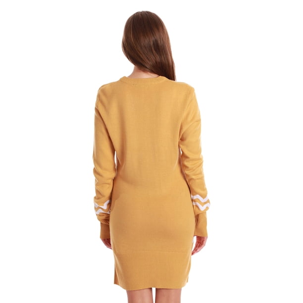 gingerbread christmas sweater dress followme Ugly Holiday 6872-225-M (Tan - Dress, X-large) Swatch:#5e3e22