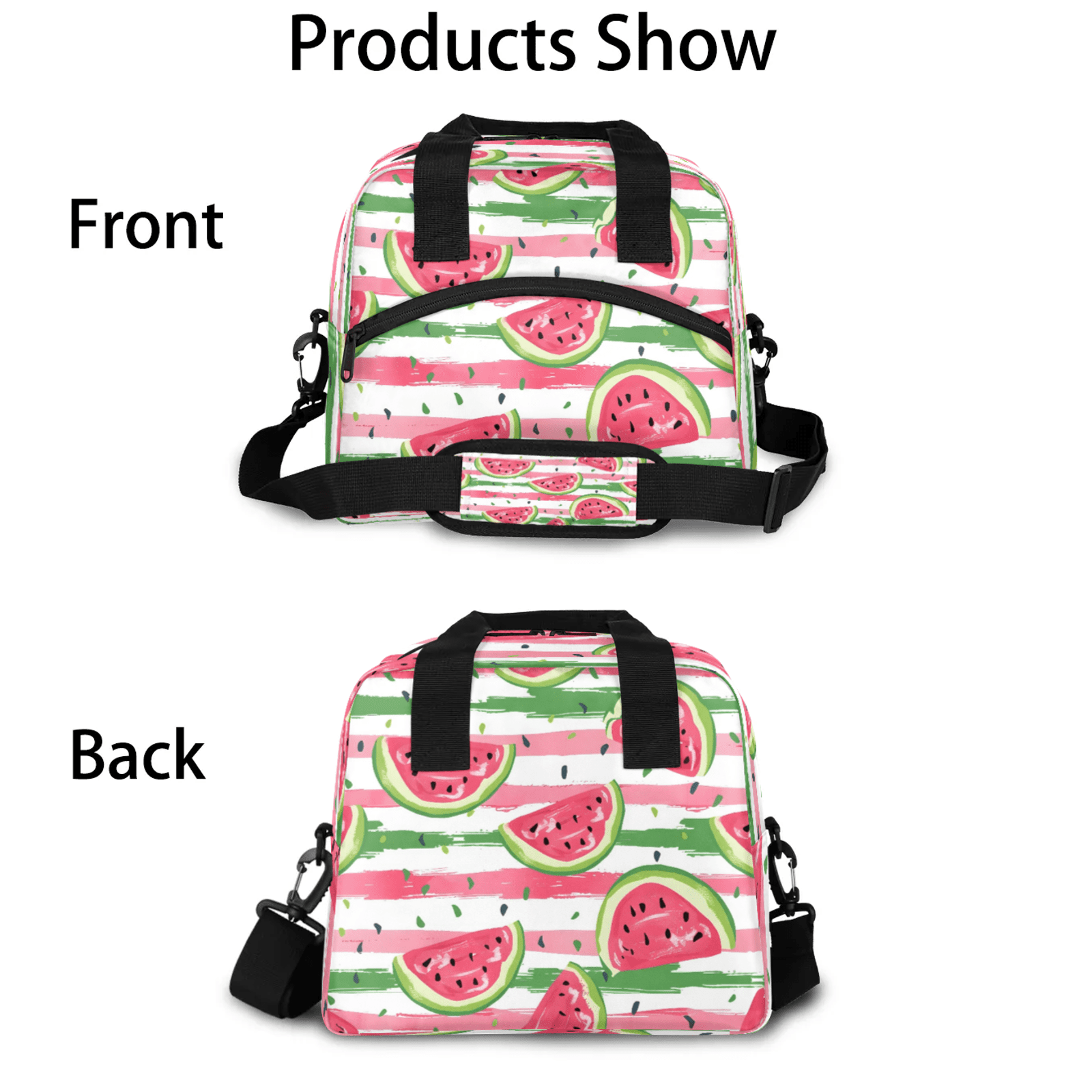Herdesigns Watermelon Insulated Lunch Bag for Women Men Adult, Reusable Insulated Cooler Lunch Box Lunch Tote Bag for Work Picnic Beach