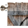 thumbnail image 6 of Kitchen Curtains and Valances Set, 3 Pieces Rod Pocket Tier Curtains Farm Country Star on Wooden Door Small Window Valance Sets Treatment Drapes Rural Wood Barn, 6 of 6