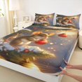 thumbnail image 3 of Homewish Christmas Hamster Animal Full Size Sheets, Dreamy Fairy Tale Bed Sheets, Glitter Xmas Tree Sheet Sets, Lightweight Room Decor, 4 Pieces, 3 of 7