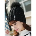 thumbnail image 6 of Luxtrada Womens Winter Hat Warm B Letters Knitted Hat Thick Beanie Cap & Scarf for Winter Knit Ski Beanies Outdoor Sport Hats (Black), 6 of 6